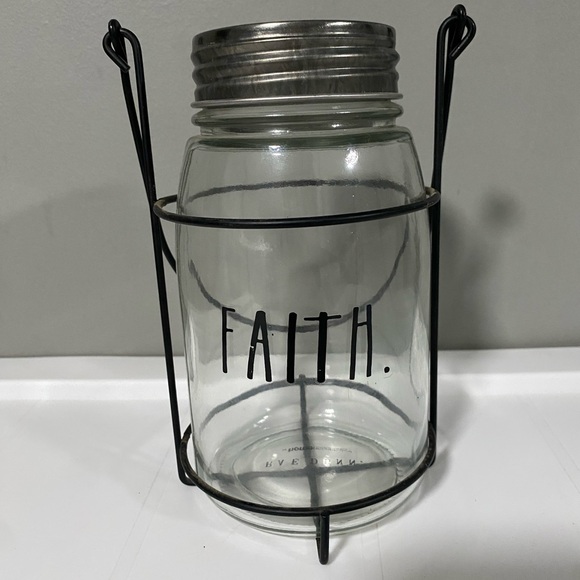 RAE DUNN “ FAITH “ Glass Lantern - Picture 1 of 3
